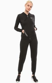 Спортивный костюм из хлопка с отделкой стразами EA7