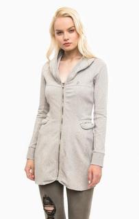 Удлиненная серая толстовка на молнии MET