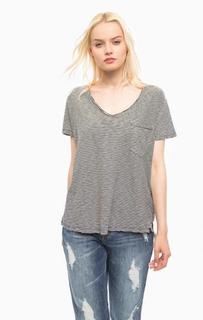 Футболка в полоску с треугольным вырезом Scotch&Soda