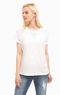 Белая хлопковая футболка с короткими рукавами Scotch&Soda