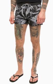 Короткие серые купальные шорты Diesel