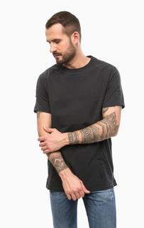 Синяя хлопковая футболка с круглым вырезом Scotch&Soda