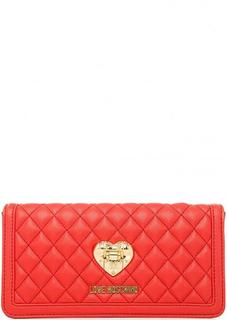 Стеганый клатч со съемной ручкой Love Moschino