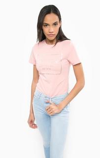 Розовая футболка с принтом Calvin Klein Jeans