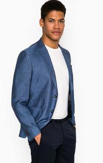 Льняной пиджак синего цвета Michael Michael Kors