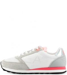 Кроссовки на шнуровке с логотипом бренда EA7