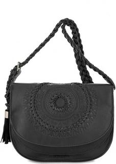 Черная сумка с откидным клапаном через плечо Desigual