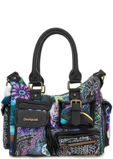 Сумка на молнии с длинными ручками и плечевым ремнем Desigual