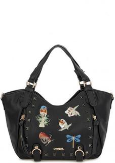 Черная сумка с короткими ручками Desigual