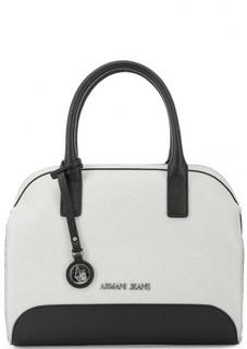 Двухцветная сумка на молнии с короткими ручками Armani Jeans