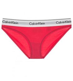 Трусы-слипы цвета фуксии с логотипом бренда Calvin Klein