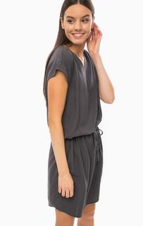 Серое платье из вискозы с треугольным вырезом B.Young