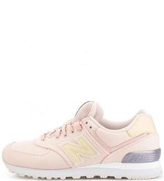 Летние кроссовки из хлопка с кожаными вставками New Balance