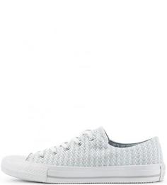 Голубые текстильные кеды на шнуровке Converse