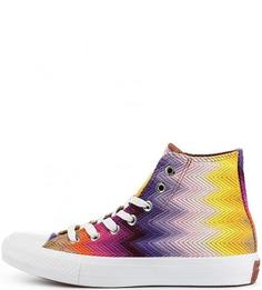 Высокие разноцветные кеды из текстиля Converse