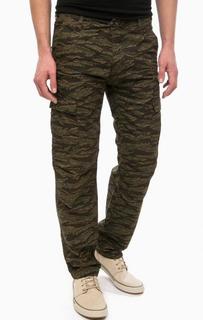 Хлопковые брюки с камуфляжным принтом Carhartt WIP