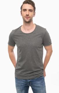 Хлопковая футболка серого цвета Mavi