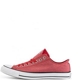 Красные текстильные кеды на шнуровке Converse