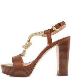 Босоножки из натуральной кожи и текстиля Michael Michael Kors