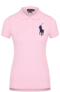 Поло с вышитым логотипом бренда Polo Ralph Lauren