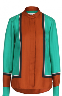 Шелковая блуза с воротником-стойкой Diane Von Furstenberg