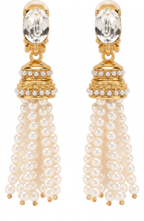 Серьги-клипсы с кристаллами Swarovski Oscar de la Renta
