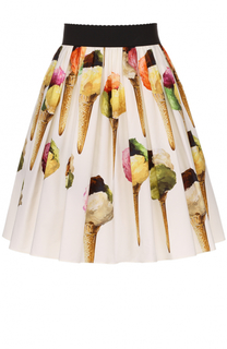 Мини-юбка с принтом и широким поясом Dolce &amp; Gabbana