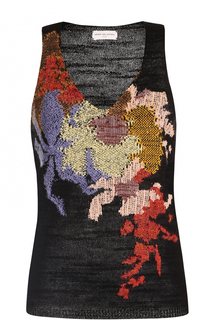 Топ с V-образным вырезом и принтом Dries Van Noten