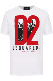 Хлопковая футболка с принтом Dsquared2