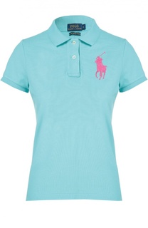 Поло с вышитым логотипом бренда Polo Ralph Lauren