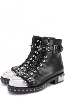 Кожаные байкеры с заклепками Alexander McQueen