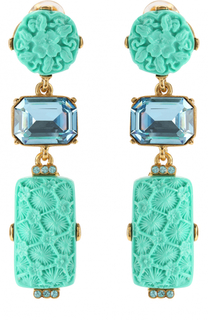 Серьги-клипсы с кристаллами Swarovski Oscar de la Renta