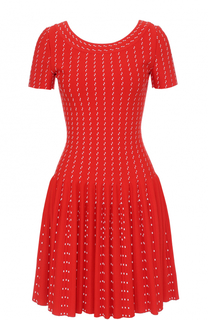 Вязаное мини-платье с коротким рукавом Alaia
