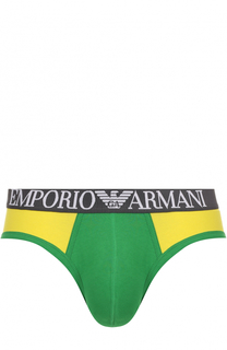 Брифы из эластичного хлопка Emporio Armani