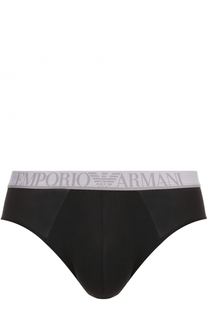 Брифы из вискозы с логотипом бренда Emporio Armani