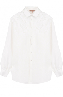 Льняная блуза с кружевной отделкой Ermanno Scervino