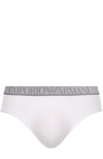 Брифы из вискозы с логотипом бренда Emporio Armani
