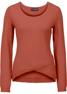 Пуловер с эффектом запаха (ржаво-красный) Bonprix