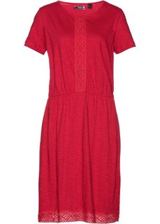Платье с кружевной отделкой (красный) Bonprix