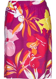 Трикотажная юбка (фиолетовая орхидея/ярко-розовый гибискус с принтом) Bonprix