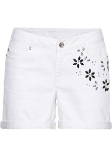 Классика гардероба: шорты с цветами из стекла (белый) Bonprix