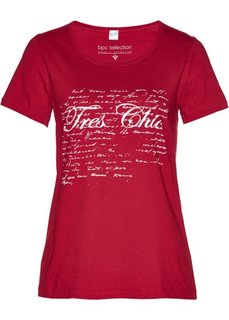 Футболка (темно-красный/белый) Bonprix