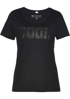 Футболка (черный/серебристый) Bonprix