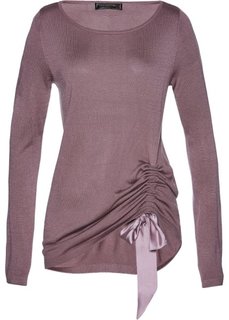Пуловер с драпировкой (фиолетовый матовый) Bonprix