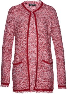 Вязаное пальто (темно-красный/белый) Bonprix