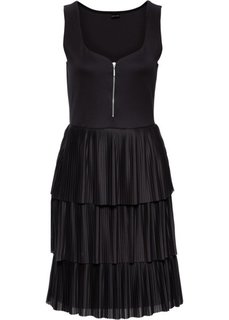 Плиссированное платье (черный) Bonprix