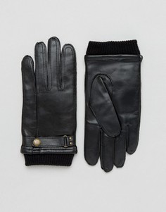 Черные кожаные перчатки Dents Penrith - Черный