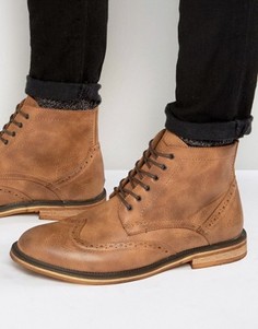 Светло-коричневые ботинки броги New Look - Рыжий