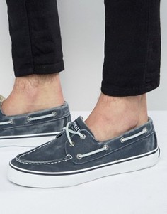 Льняные мокасины Sperry Topsider Bahama - Темно-синий