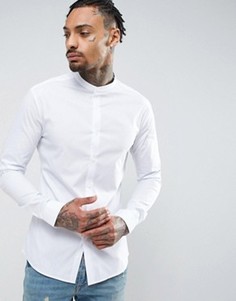 Белая супероблегающая рубашка с воротником на пуговицах ASOS - Белый